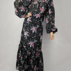 Vintage black floral enchantress dress; Yungblud Princess  maxi dress S/M